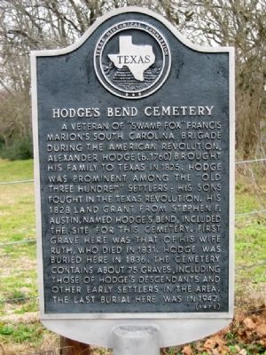 Hodge's Bend Cemetery Marker image. Click for full size.