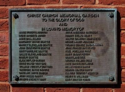 Christ Church (Episcopal) Memorial Garden Plaque image. Click for full size.