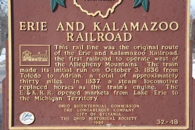 Erie and Kalamazoo Railroad Marker image. Click for full size.