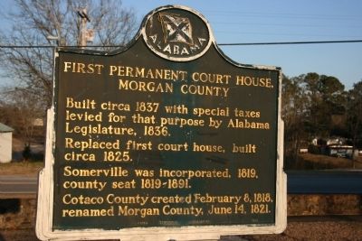 First Permanent Court House, Morgan County Marker image. Click for full size.