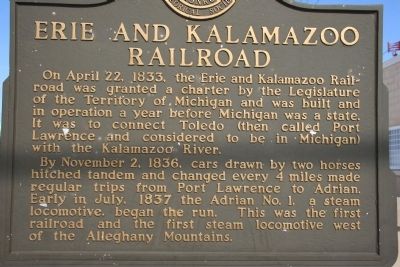 Erie and Kalamazoo Railroad Marker image. Click for full size.