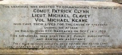 Clynn - Clavey - Keane Memorial. Click for full size. Clynn - Clavey - Keane Memorial image. Click for full size.