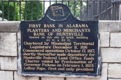 First Bank In Alabama Marker image. Click for full size.