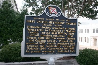 Methodism brought into area 1807 First United Methodist Church Marker. Click for full size. Methodism brought into area 1807 First United Methodist Church Marker image. Click for full size.