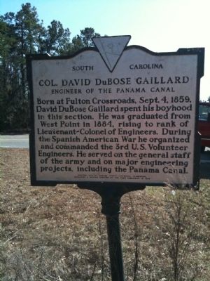 Col. David Dubose Gaillard Engineer Of The Panama Canal Marker (front) image. Click for full size.