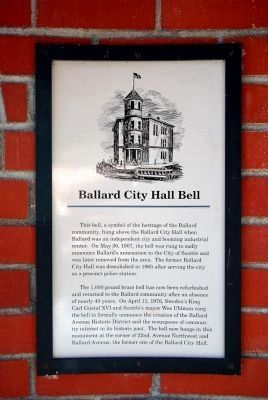 Ballard City Hall Bell Marker image. Click for full size.