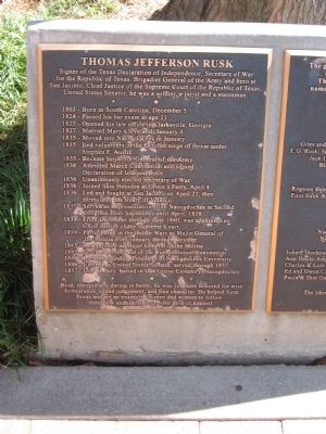 Thomas Jefferson Rusk Marker image. Click for full size.