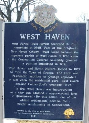 West Haven Marker. Click for full size. West Haven Marker image. Click for full size.