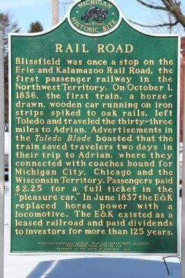 Erie and Kalamazoo Rail Road / Rail Road Marker image. Click for full size.