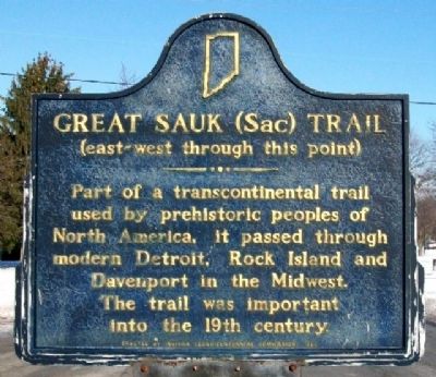 Great Sauk (Sac) Trail Marker. Click for full size. Great Sauk (Sac) Trail Marker image. Click for full size.