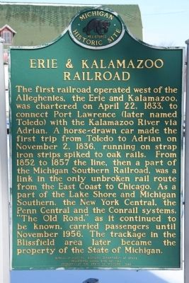 Erie & Kalamazoo Railroad Marker image. Click for full size.