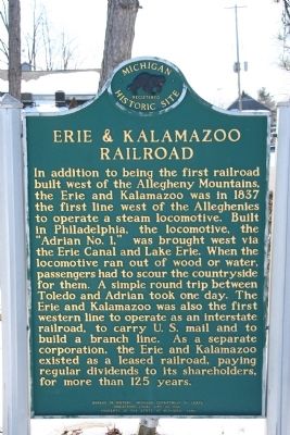 Erie & Kalamazoo Railroad Marker image. Click for full size.