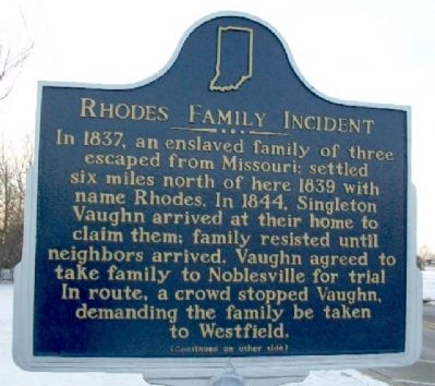 Rhodes Family Incident Marker (Side A) image. Click for full size.