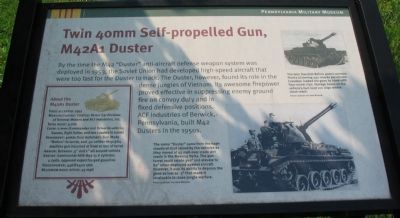 Twin 40mm Self-propelled Gun, M42A1 Duster Marker. Click for full size. Twin 40mm Self-propelled Gun, M42A1 Duster Marker image. Click for full size.