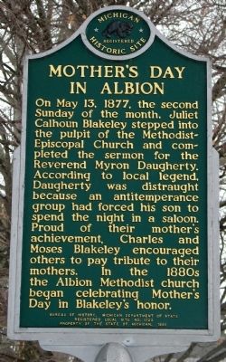 Mother's Day In Albion Marker (Front) image. Click for full size.