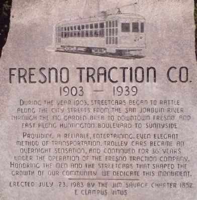 Fresno Traction Company Marker image. Click for full size.