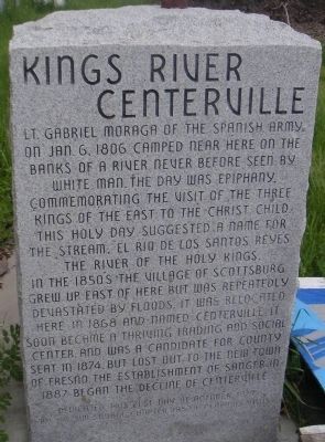 Centerville - Kings River Marker image. Click for full size.