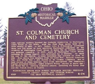 St. Colman Church and Cemetery Marker. Click for full size. St. Colman Church and Cemetery Marker image. Click for full size.