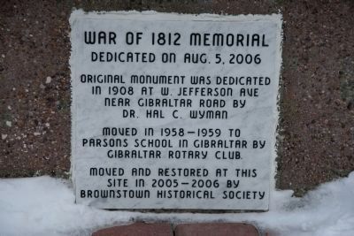 War of 1812 Memorial Marker image. Click for full size.
