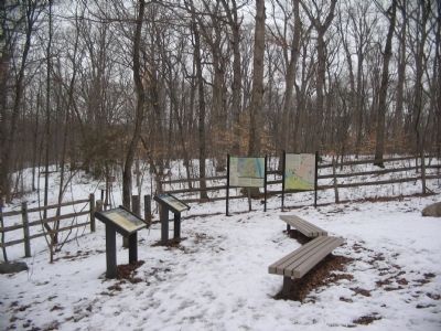 Markers at the Trailhead for Balls Bluff image. Click for full size.