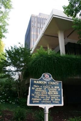 Madison County Marker next to the Madison County Courthouse. Click for full size. Madison County Marker next to the Madison County Courthouse image. Click for full size.