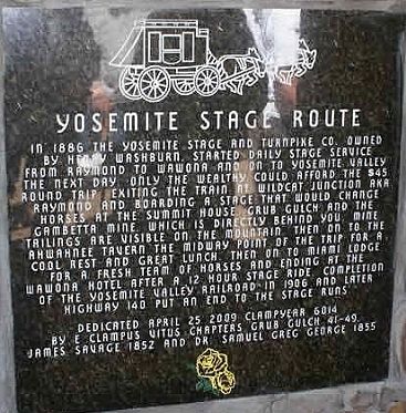 Yosemite Stage Route Marker image. Click for full size.