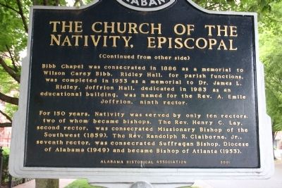 The Church Of The Nativity, Episcopal Marker Side B image. Click for full size.