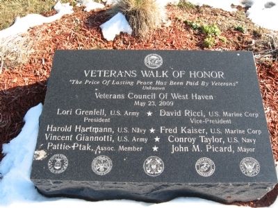 Veterans Walk Of Honor Marker image. Click for full size.