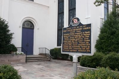 Methodism brought into area 1807 First United Methodist Church Marker. Click for full size. Methodism brought into area 1807 First United Methodist Church Marker image. Click for full size.