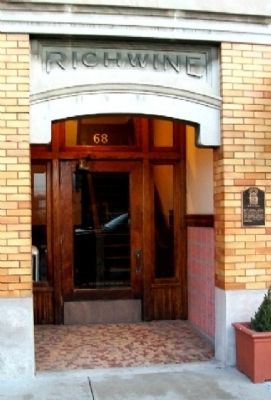 Richwine Block Apartment Entrance and Marker. Click for full size. Richwine Block Apartment Entrance and Marker image. Click for full size.