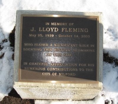 Small marker next to submarine. Click for full size. Small marker next to submarine image. Click for full size.
