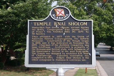 Temple Bnai Sholom Marker image. Click for full size.