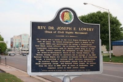 Rev. Dr. Joseph E. Lowery Boyhood Home Site Marker Side B image. Click for full size.