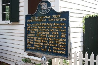 Site - Alabama’s First Constitutional Convention Marker. Click for full size. Site - Alabama’s First Constitutional Convention Marker image. Click for full size.