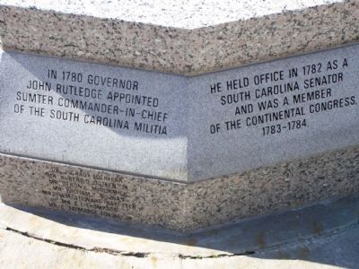 General Thomas Sumter northeast face. Click for full size. General Thomas Sumter northeast face image. Click for full size.