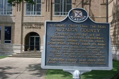 A County Older Than the State, Autauga County Marker image. Click for full size.