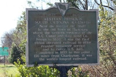 Western Terminus South Carolina Railroad Marker image. Click for full size.