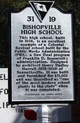 Bishopville High School Marker image. Click for full size.