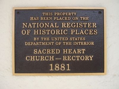 Sacred Heart Church Rectory Plaque. Click for full size. Sacred Heart Church Rectory Plaque image. Click for full size.