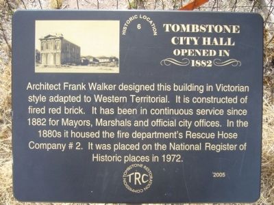 Tombstone City Hall Marker image. Click for full size.