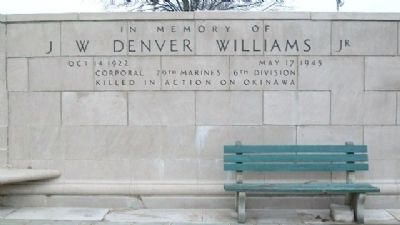 J. W. Denver Williams, Jr. Memorial. Click for full size. J. W. Denver Williams, Jr. Memorial image. Click for full size.
