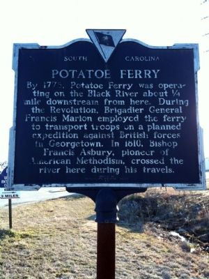 Early Settlers / Potatoe Ferry Marker (reverse) image. Click for full size.