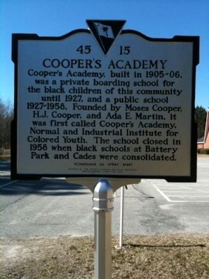 Cooper's Academy / Bethesda Methodist Marker (front) image. Click for full size.