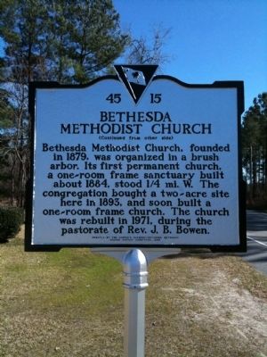 Cooper's Academy / Bethesda Methodist Marker (reverse) image. Click for full size.
