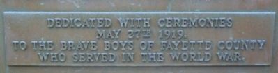 Fayette County World War Memorial Dedication. Click for full size. Fayette County World War Memorial Dedication image. Click for full size.