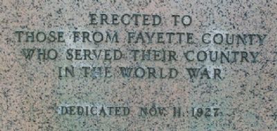 Fayette County World War Memorial 1927 Dedication. Click for full size. Fayette County World War Memorial 1927 Dedication image. Click for full size.