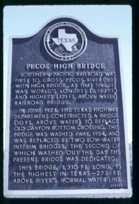 Pecos River High Bridge Marker image. Click for full size.