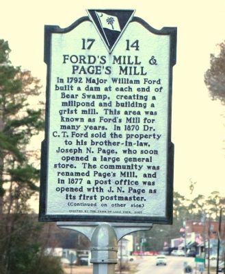 Ford’s Mill & Page’s Mill Face of Marker. Click for full size. Ford’s Mill & Page’s Mill Face of Marker image. Click for full size.