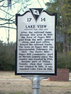 Lake View Face of Marker. Click for full size. Lake View Face of Marker image. Click for full size.