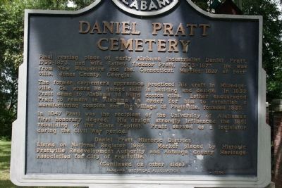 Daniel Pratt Cemetery / George Cooke Marker Side A image. Click for full size.